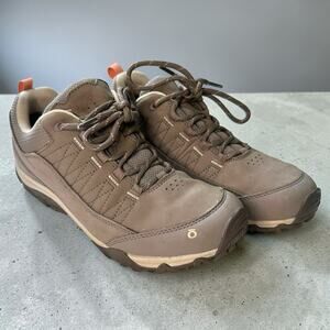 Oboz Women’s Low Top Hiking Ousel Shoes Beige Suede B-dry Lace Up Boots Size 9